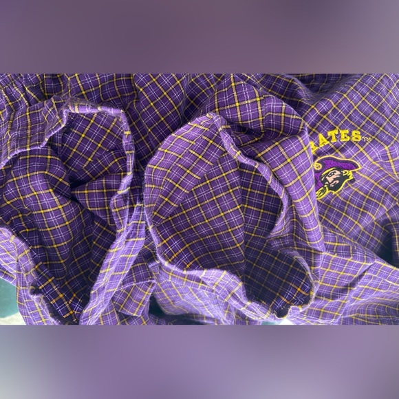 ECU | Vintage East Carolina Pirates Purple Drawstring PJ Pants Unisex Size Small - Picture 7 of 9